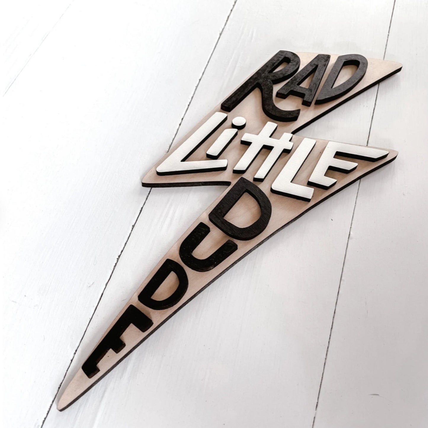 Rad Little Dude Lightning Bolt Wall Sign – Boys Nursery & Kids Room Decor